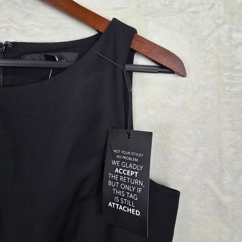 NWT White House Black Market Black Boatneck Work Sheath Dress Size 8 - Picture 8 of 14